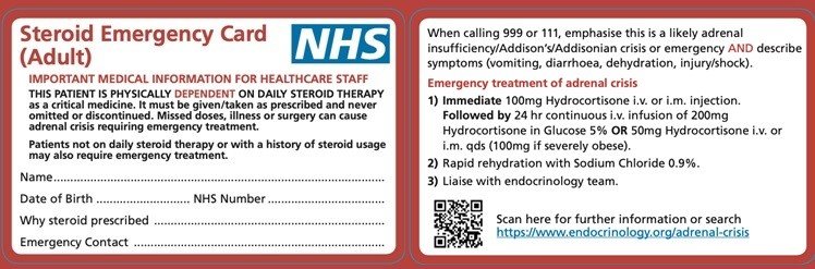Example Steroid Card